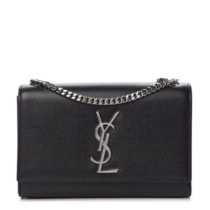 Saint Laurent Grain De Poudre Small Monogram Kate Satchel Black 1 of 10