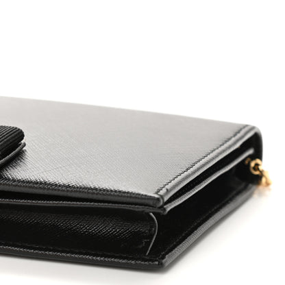 Salvatore Ferragamo Calfskin Vara Wallet On Chain Black 9 of 10