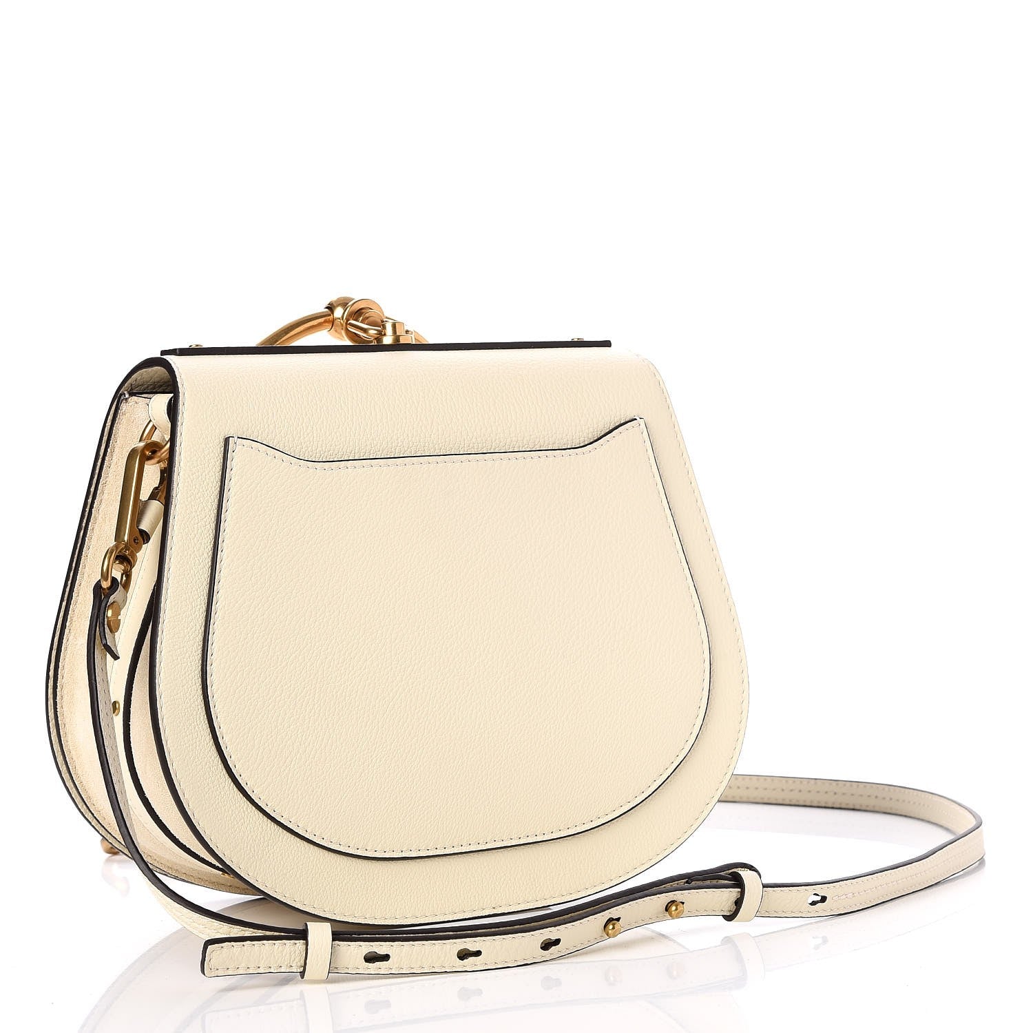Chloe Calfskin Suede Medium Nile Bracelet Bag Off White 3 of 7