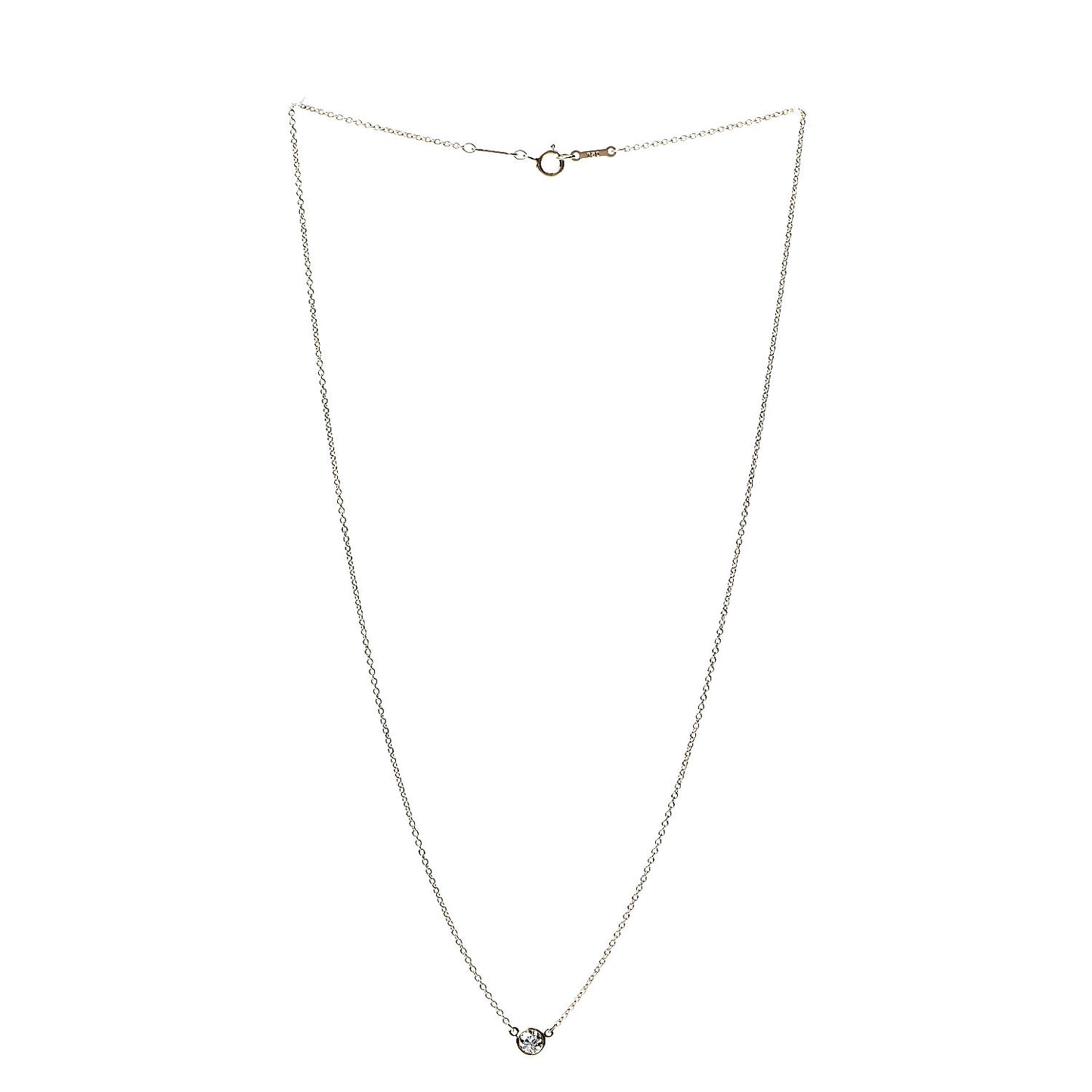 18K Yellow Gold Diamond .19ct Elsa Peretti Diamonds by the Yard Pendant Necklace