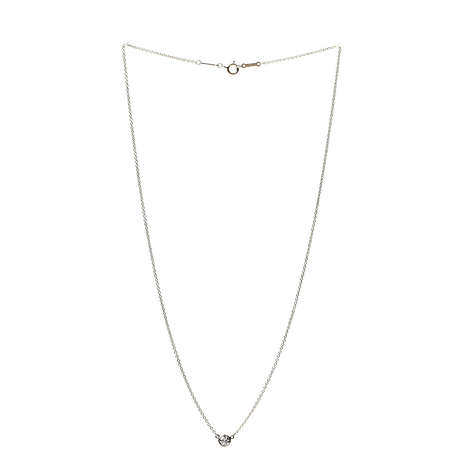 Tiffany 18K Yellow Gold Diamond .19ct Elsa Peretti Diamonds by the Yard Pendant Necklace 2 of 5