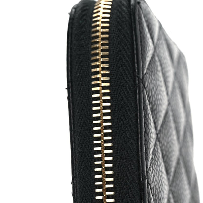 Chanel Caviar Quilted Large Gusset Zip Around Wallet Black 10 of 10