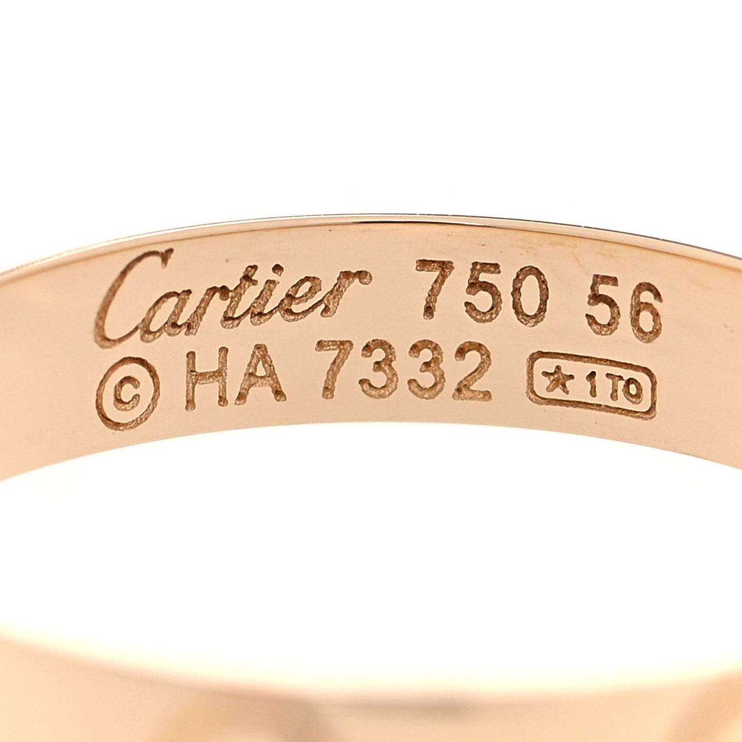 18K Yellow Gold 3.5mm LOVE Wedding Band Ring 56 7.5