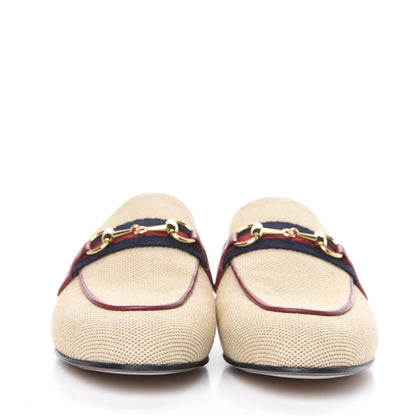 Gucci Canvas Vintage Charlotte Web Princetown Slippers 36 Sand Cuir 2 of 10
