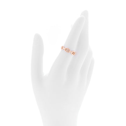 Hermes 18K Rose Gold PM Chaine d'Ancre Enchainee Ring 53 6.5 2 of 8