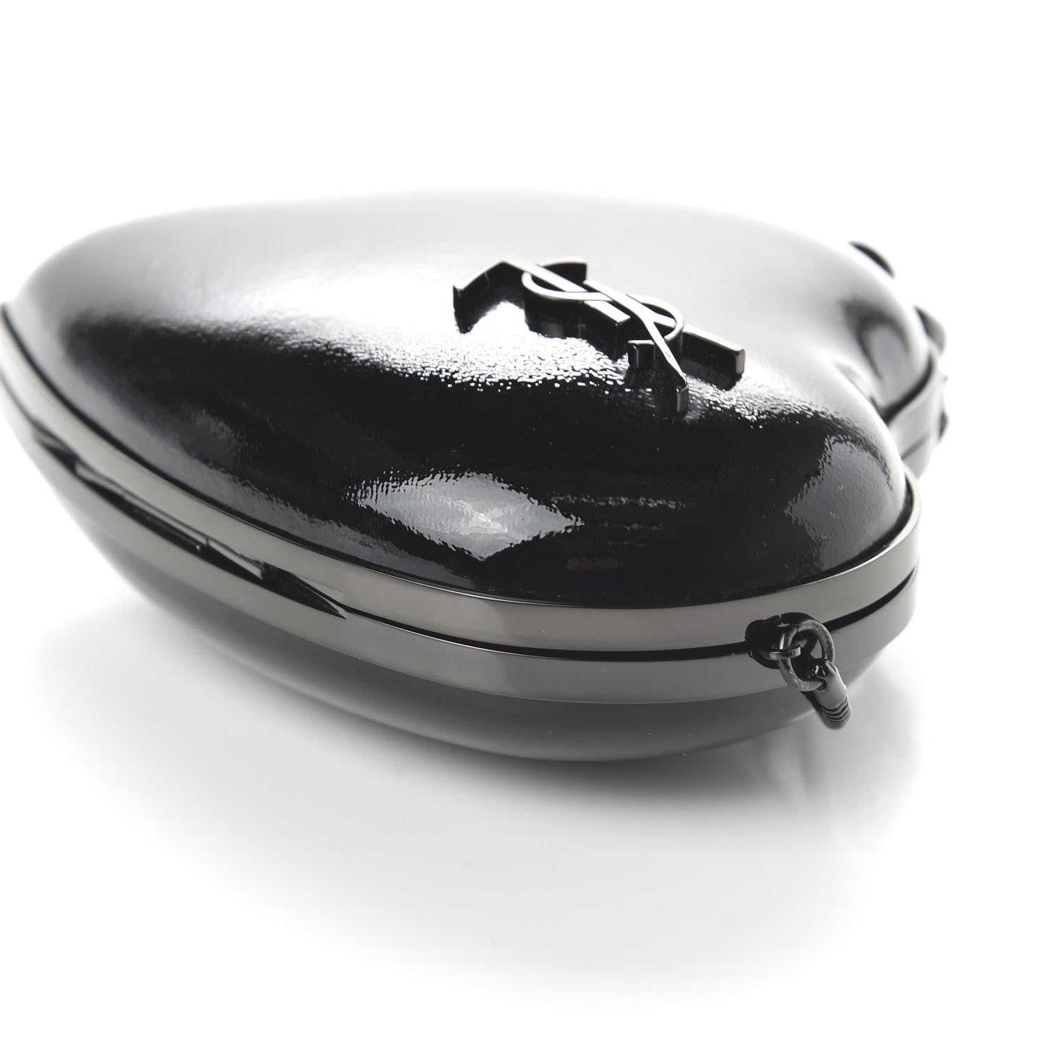 Saint Laurent Smooth Calfskin Heart Monogram Love Box Crossbody Black 7 of 9