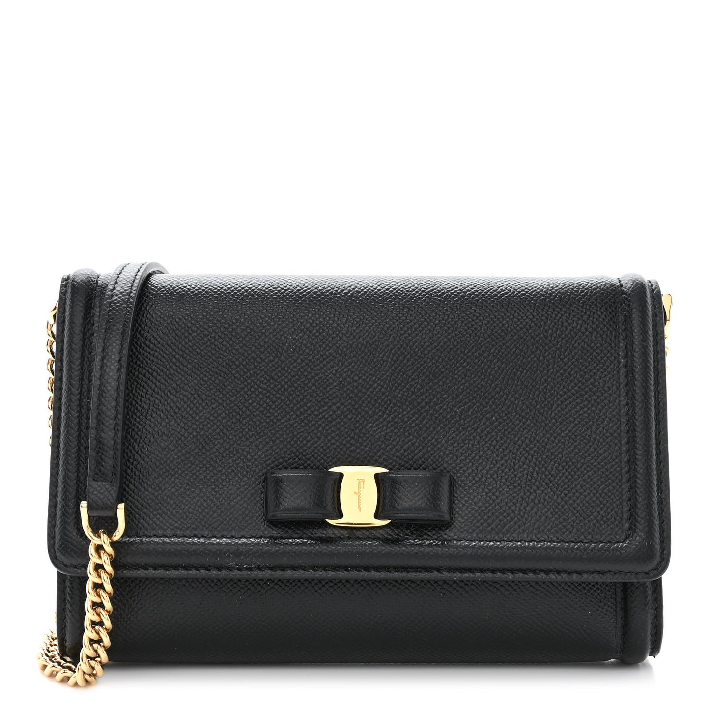 Hammered Calfskin Vara Bow Minibag Black