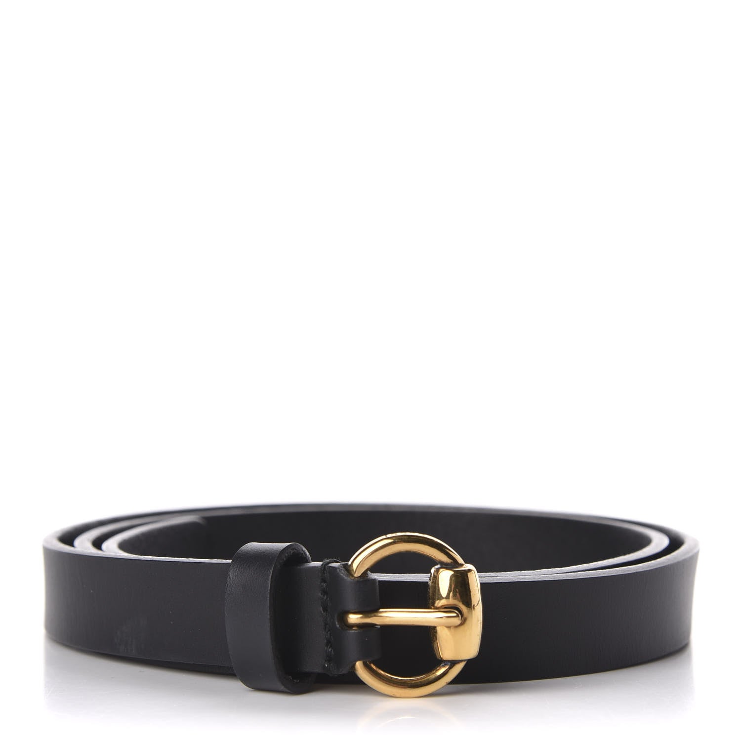 Gucci Calfskin Horsebit Buckle Belt 95 38 Black 1 of 7