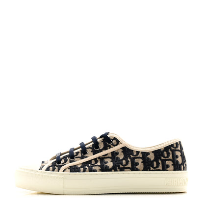Christian Dior Canvas Oblique Walk'N'Dior Low Top Sneakers 39 Deep Blue 1 of 10