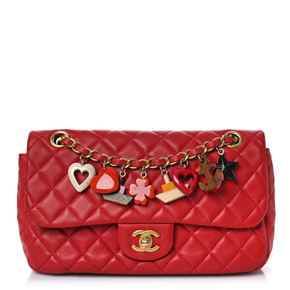 Chanel Lambskin Quilted Medium Cruise Charm Single Flap Red 1 of 8
