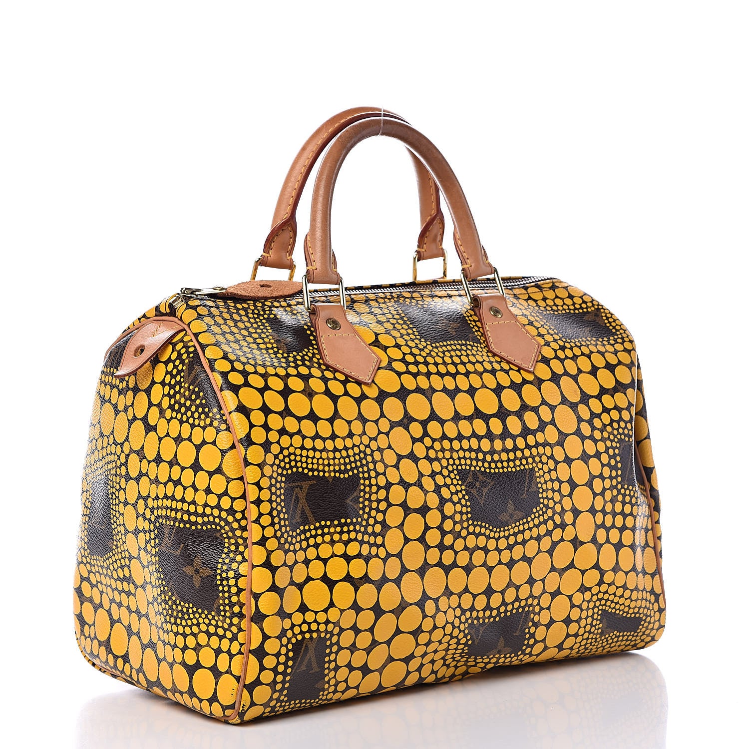 Louis Vuitton Monogram Kusama Town Speedy 30 Yellow 3 of 15