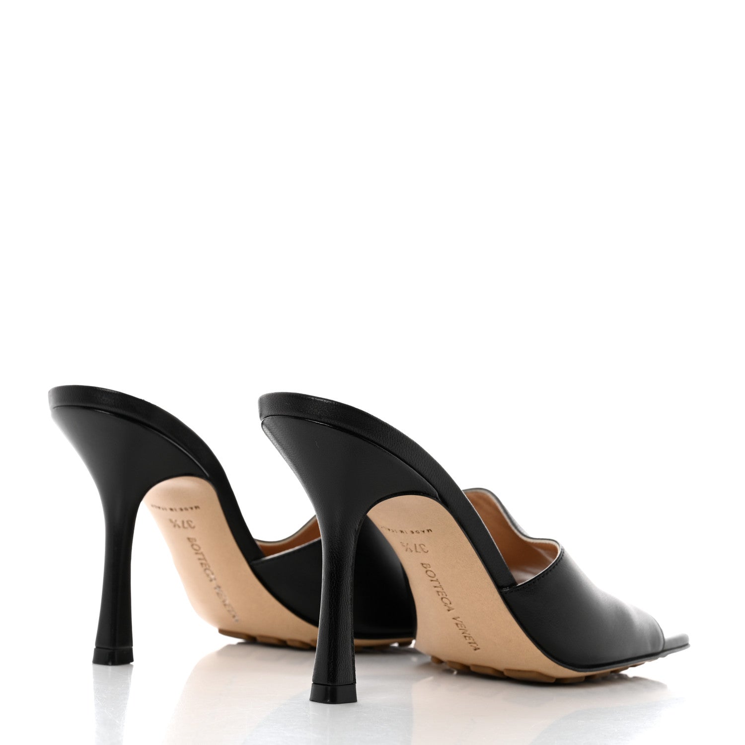 Bottega Veneta Lambskin Stretch Mule Sandals 37.5 Black 4 of 7