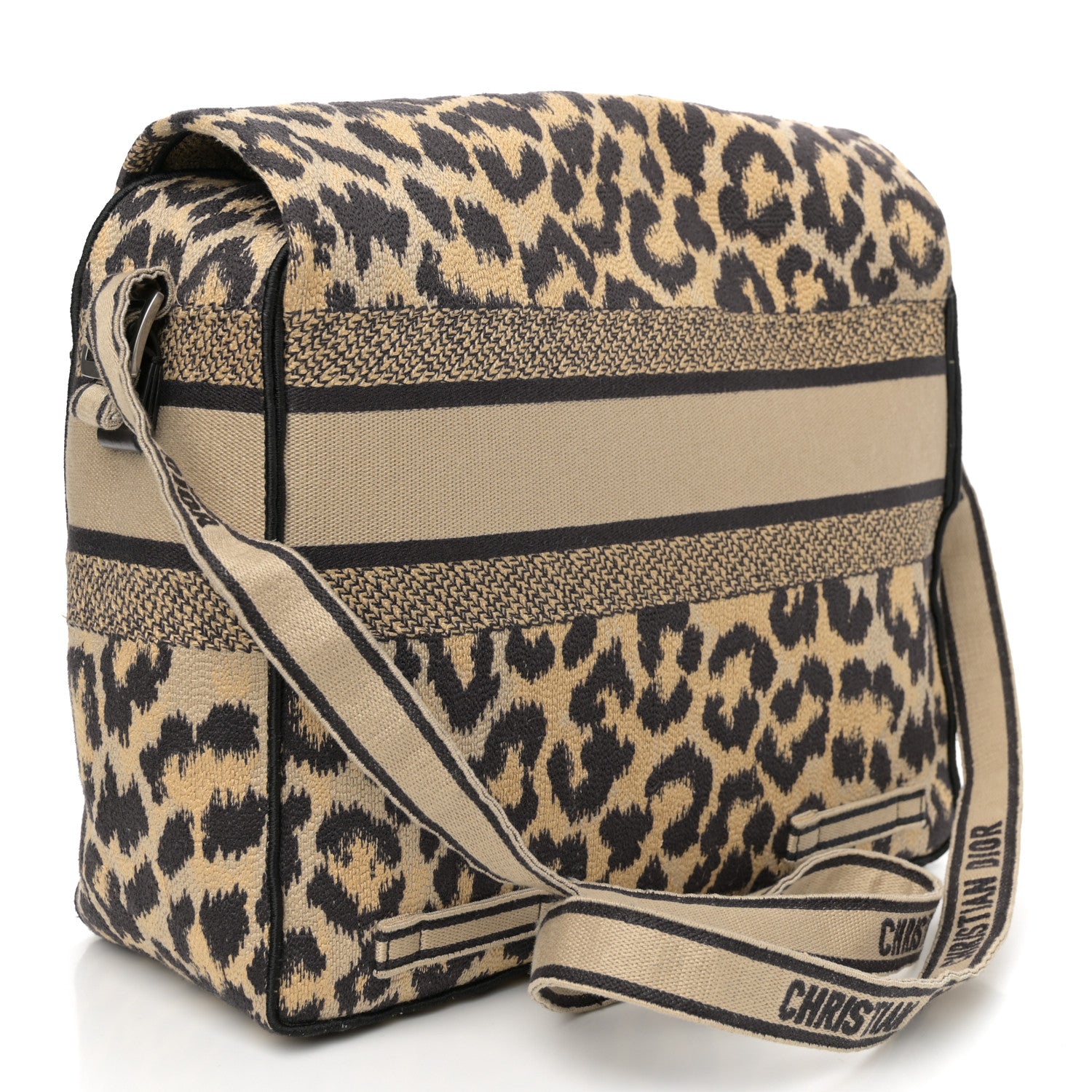 Christian Dior Canvas Mizza Embroidered Leopard Medium Diorcamp Messenger Beige 3 of 10