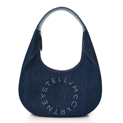 Stella McCartney Eco Alter Denim Logo Small Hobo Smoky Blue 1 of 8