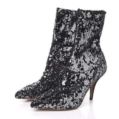 Valentino Garavani Sequin Ankle Boots 40.5 Silver 3 of 7