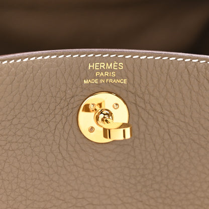 Hermes Taurillon Clemence Mini Lindy 20 Etoupe 6 of 11