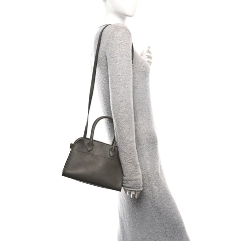 Polished Saddle Calfskin Soft Margaux 10 Bag Koala Grey