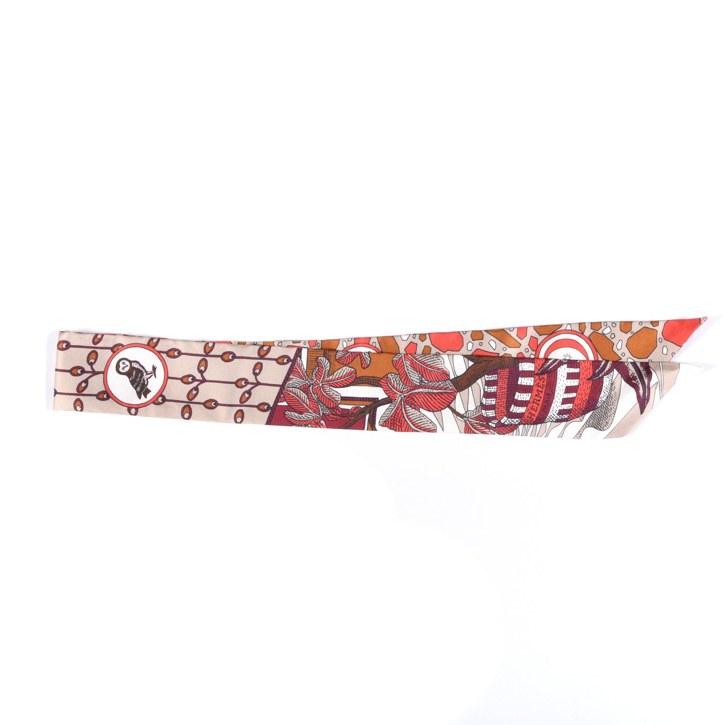 Silk La Danse Des Amazones Twilly Beige Corail Brun
