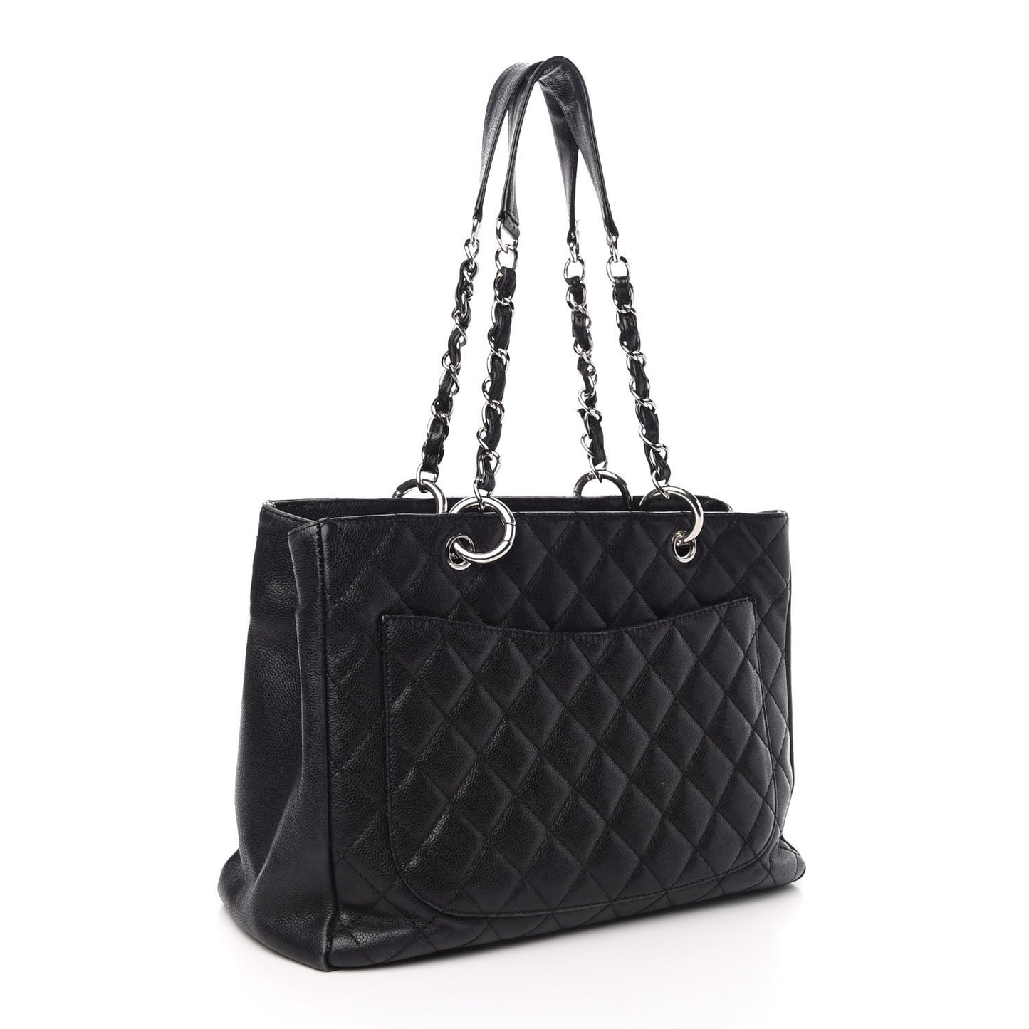 Caviar Quilted Grand Shopping Tote GST Black