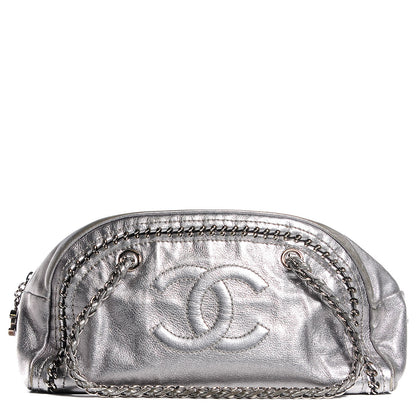 Chanel Metallic Goatskin Medium Luxe Ligne Bowler Silver 1 of 7