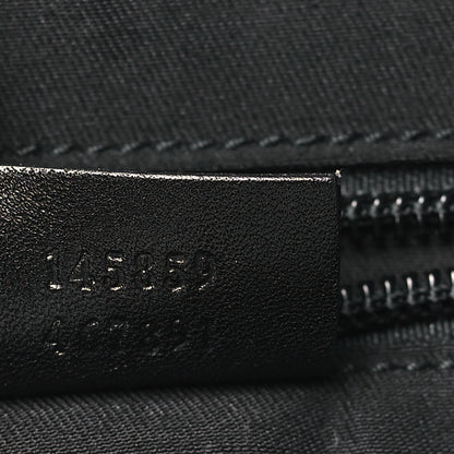 Gucci Monogram Medium Double Buckle Flap Messenger Bag Black 7 of 10