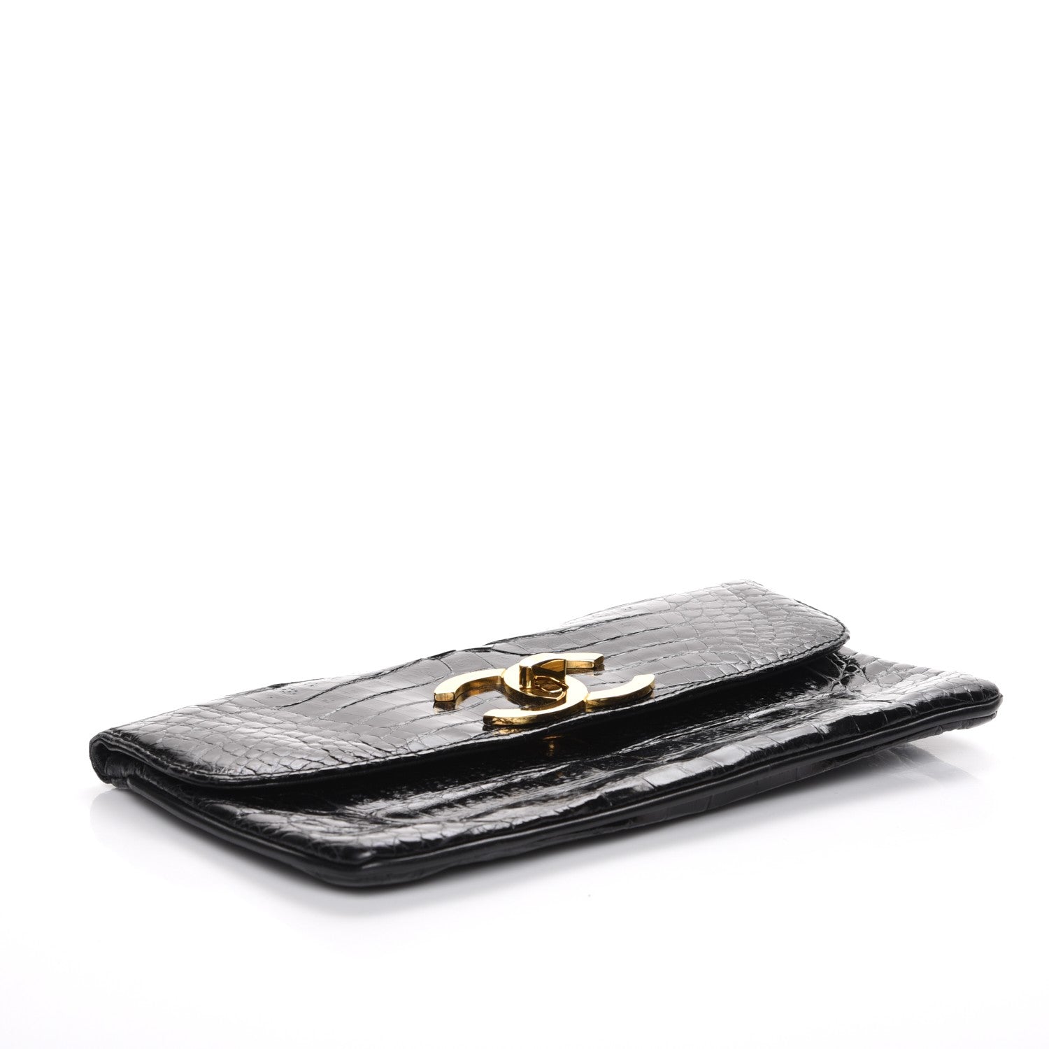 Chanel Crocodile Clutch Black 4 of 8