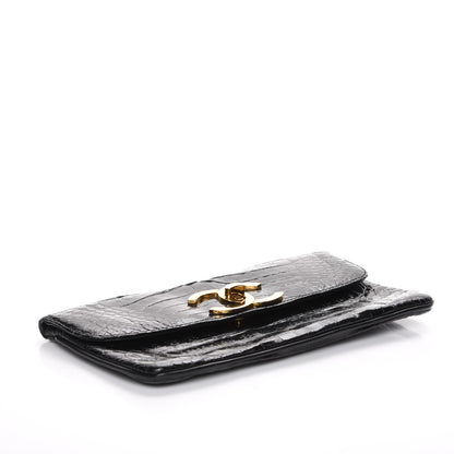 Chanel Crocodile Clutch Black 4 of 8