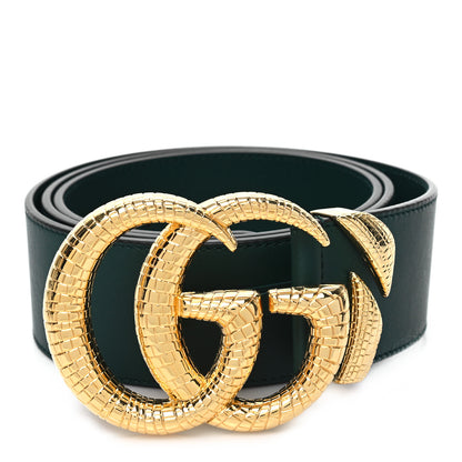 Gucci Calfskin Lizard Double G 50mm Belt 105 42 Vintage Green 1 of 4