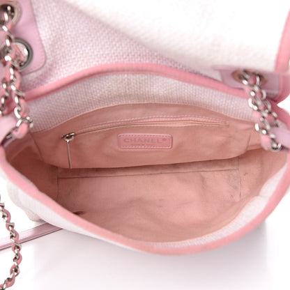 Chanel Woven Straw Raffia Small Deauville Messenger Light Pink 5 of 17