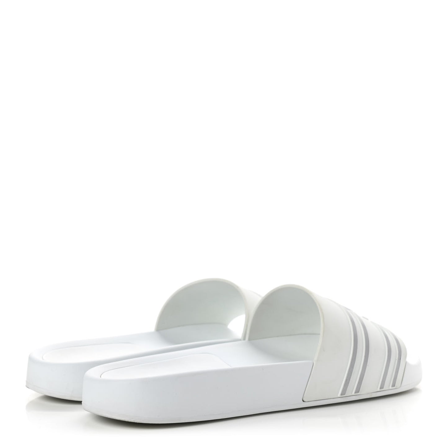 Rubber CC Flat Slide Sandals 40 White