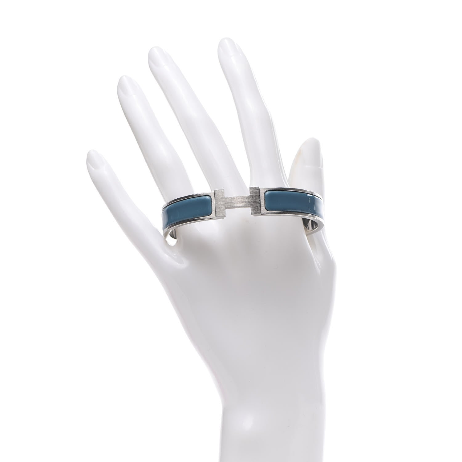 Hermes Matte Enamel Narrow Clic Clac HH Bracelet GM Bleu Indien 2 of 4