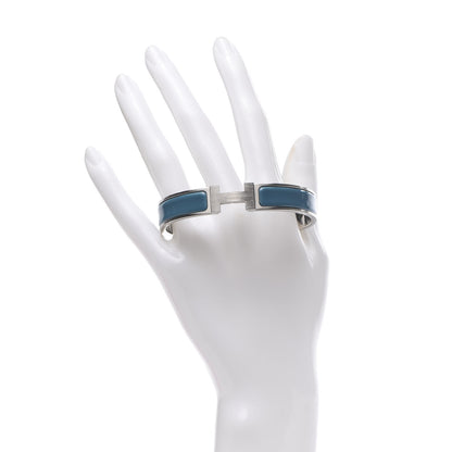 Hermes Matte Enamel Narrow Clic Clac HH Bracelet GM Bleu Indien 2 of 4