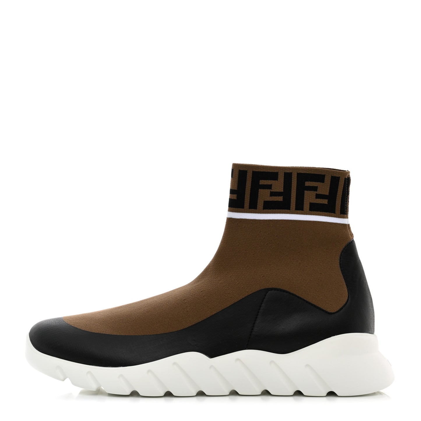 Stretch Knit Jacquard FF Reloaded Mens High Top Sock Sneakers 10 Tobacco Black