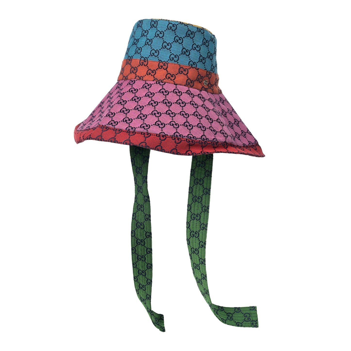 Monogram Multicolor Wide Brim Hat M Pink Multicolor