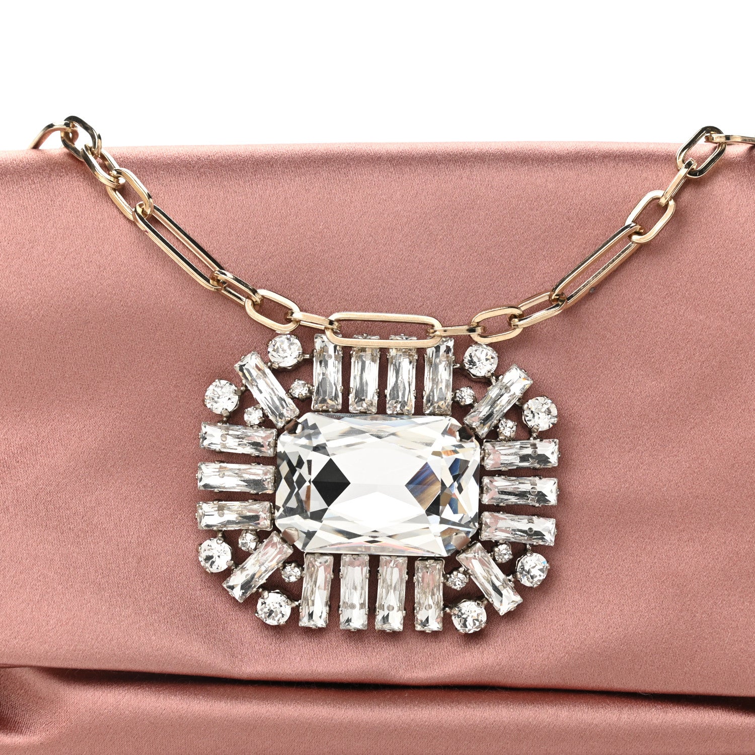 Jimmy Choo Satin Crystal Titania Clutch Blush 8 of 10