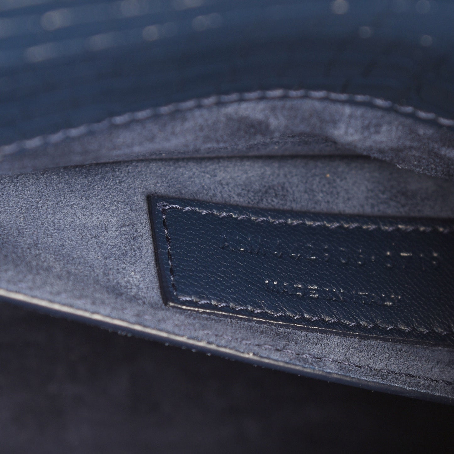 Calfskin Crocodile Embossed Medium Monogram Sunset Navy