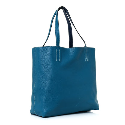 Hermes Taurillon Clemence Double Sens 36 Reversible Tote Bleu Sapphire Izmir 13 of 22