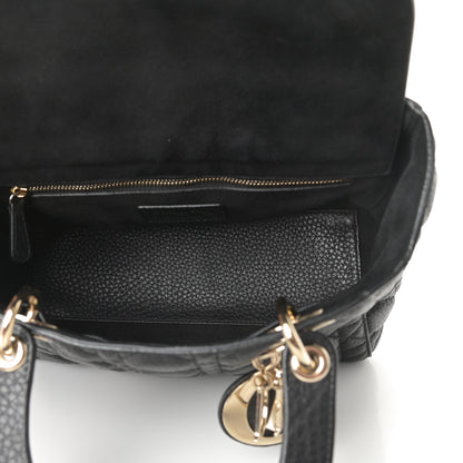 Christian Dior Grained Calfskin Cannage Medium Supple Lady Dior Black 5 of 11