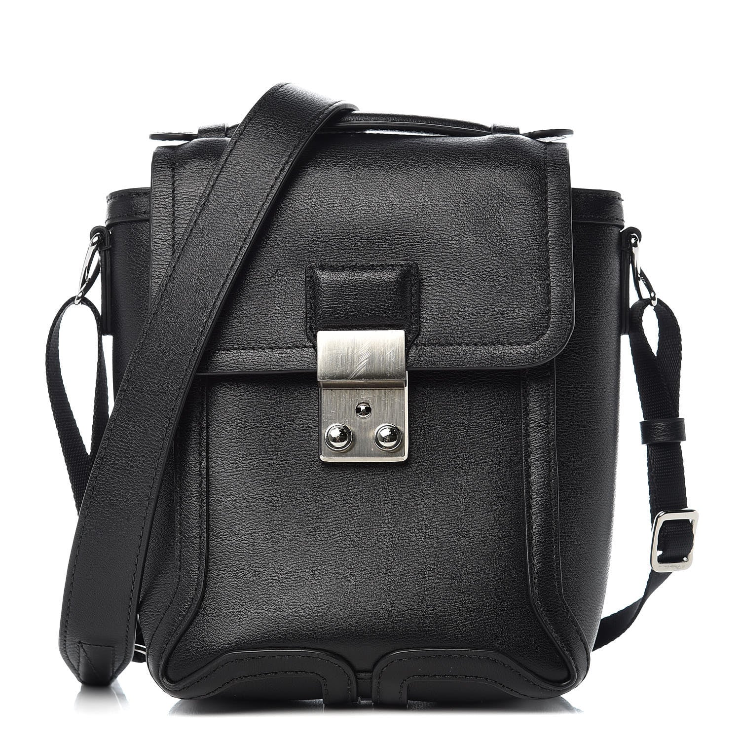 3.1 Phillip Lim 3.1 Embossed Grain Calfskin Pashli Camera Shoulder Bag Black 1 of 11