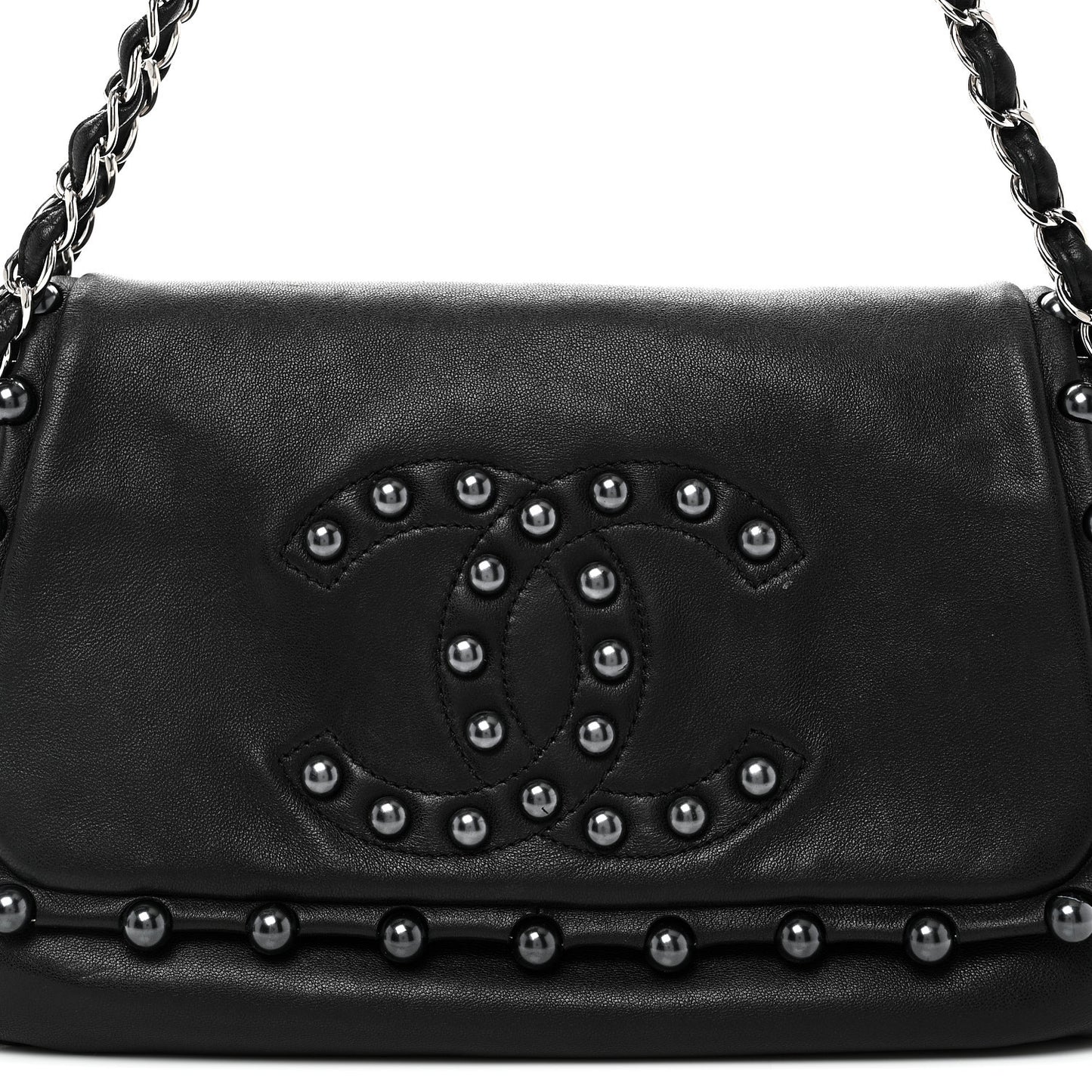 Lambskin Pearl Obsession Flap Black