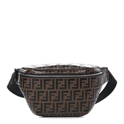 Fendi Vitello Century Bi-Color FF 1974 Embossed Belt Bag Maya Black 1 of 9