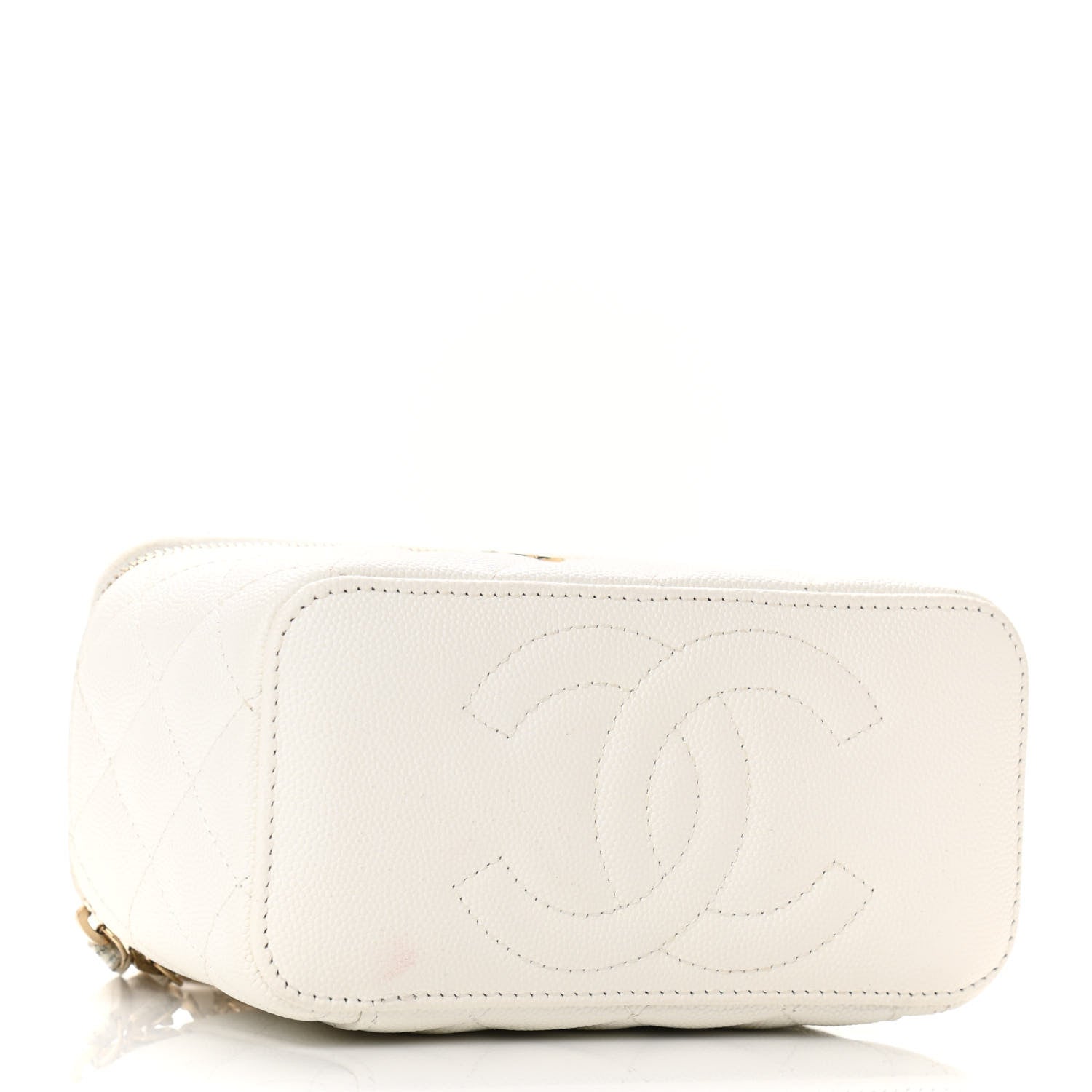 Chanel Caviar Quilted Small Vanity Case With Chain White 4 of 11