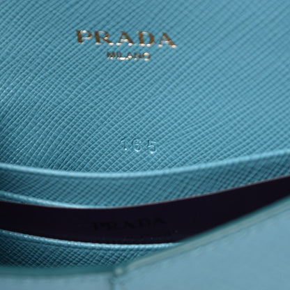 Prada Saffiano Metal Envelope Wallet Turchese 7 of 8
