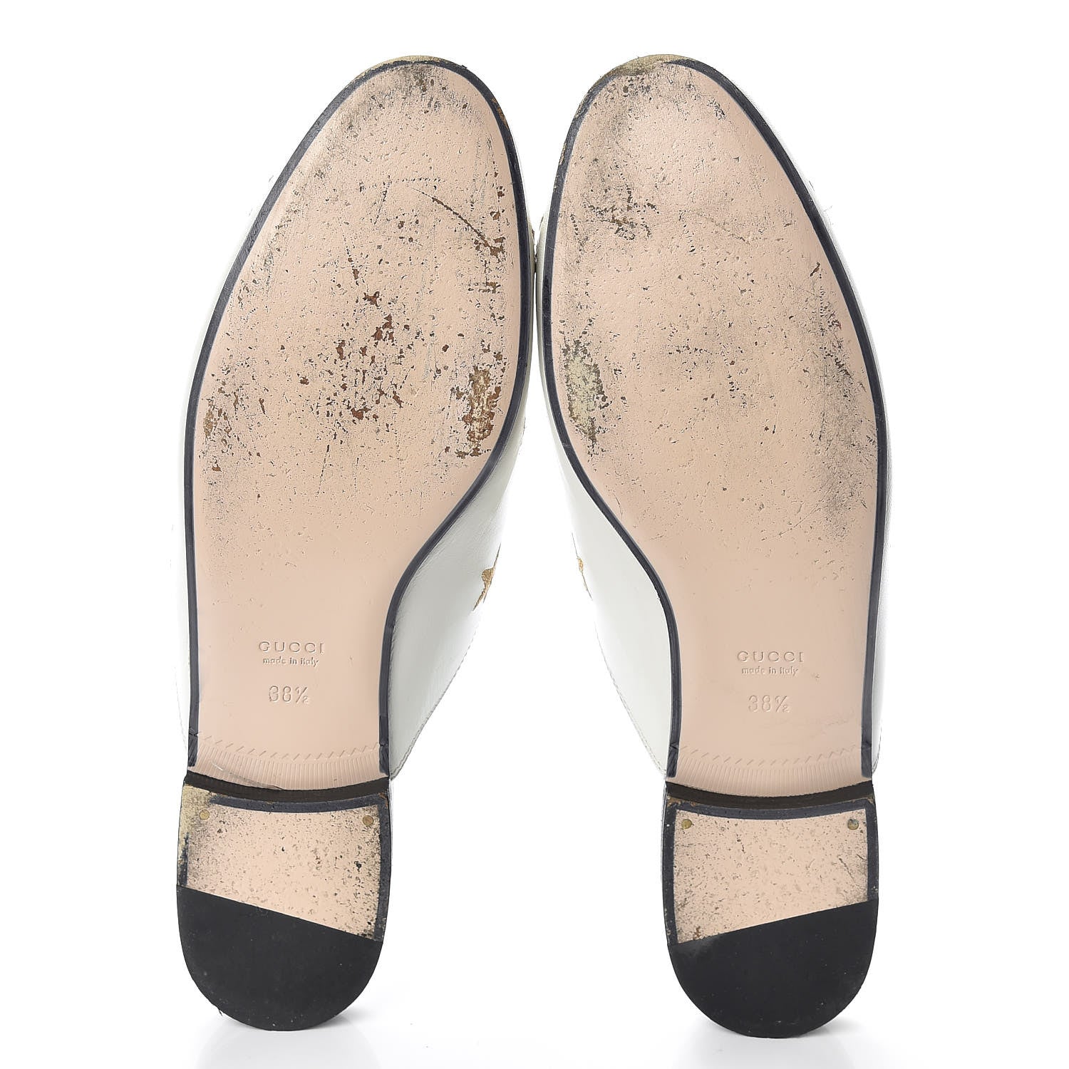 Gucci Goatskin Bee Star Embroidered Womens Princetown Slippers 38.5 Mystic White 7 of 19