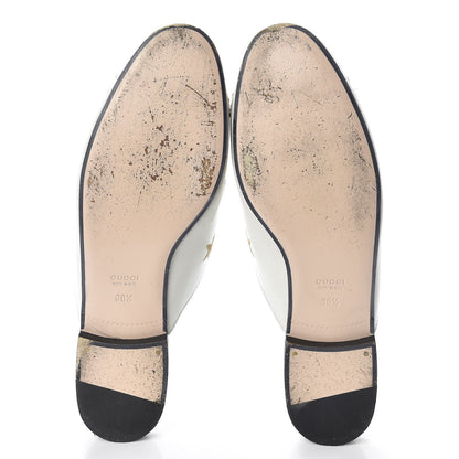 Gucci Goatskin Bee Star Embroidered Womens Princetown Slippers 38.5 Mystic White 7 of 19