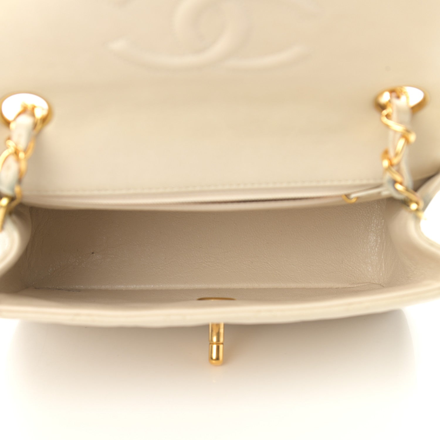 Chanel Lambskin Quilted Mini Square Flap Beige 5 of 15