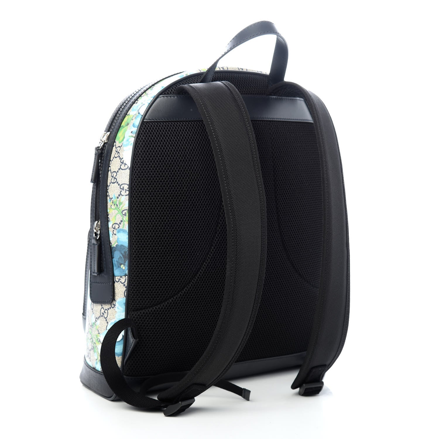 Gucci GG Supreme Monogram Blooms Medium Day Backpack Beige Blue Navy 2 of 8
