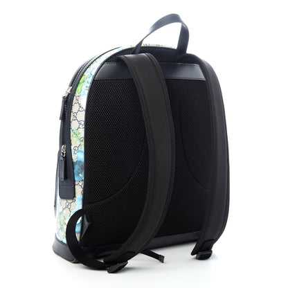 Gucci GG Supreme Monogram Blooms Medium Day Backpack Beige Blue Navy 2 of 8