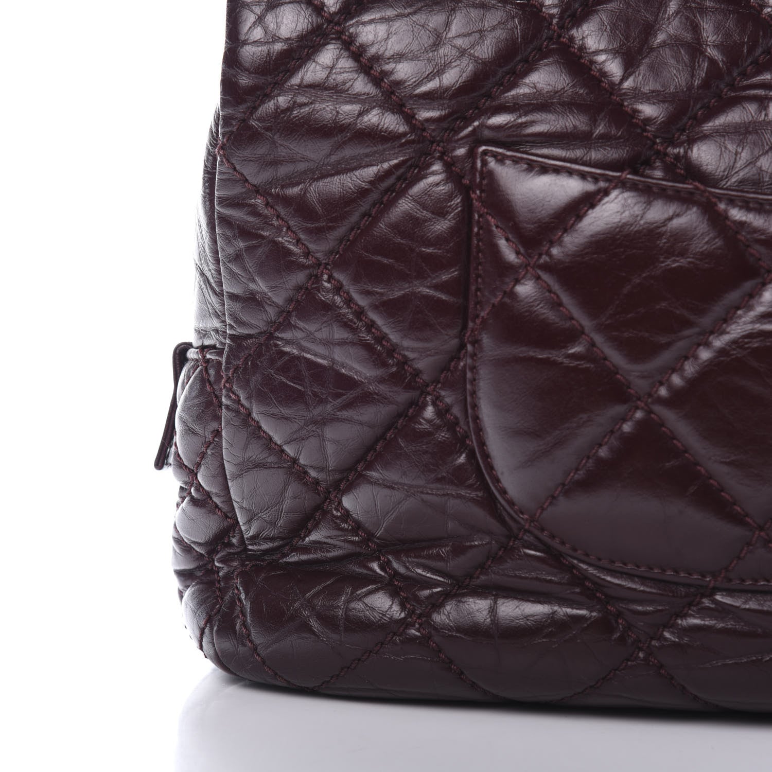 Chanel Aged Calfskin Jumbo New Portobello Flap Burgundy 13 of 16