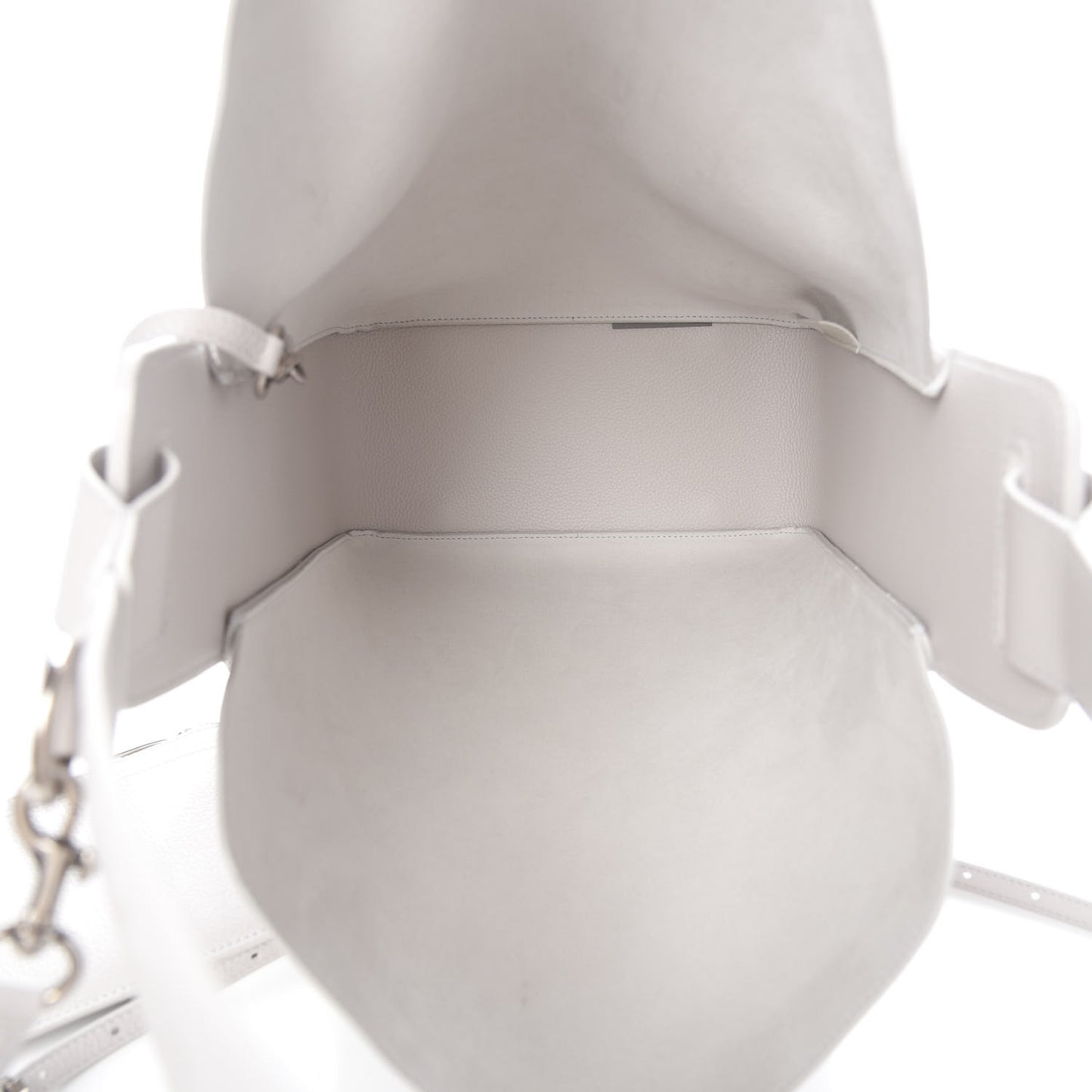 Grained Calfskin Medium 2.0 North South Shopping Tote White